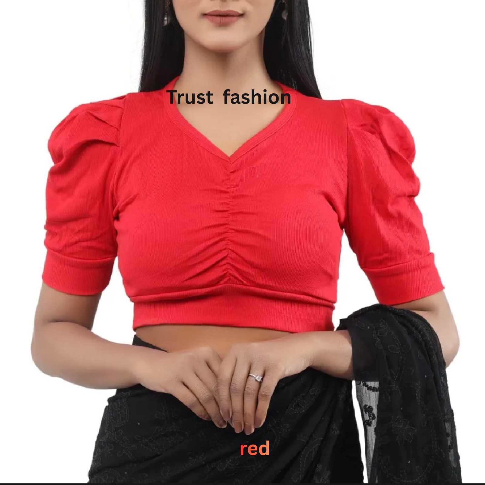 হাফ হাতা হাফ ক্রপ টপ ব্লাউজ