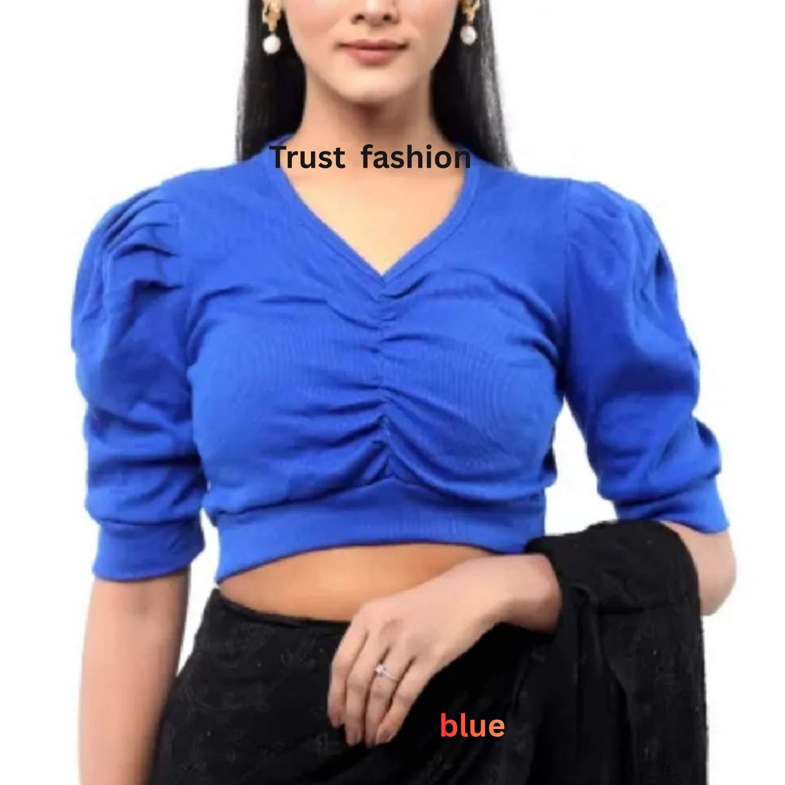 হাফ হাতা হাফ ক্রপ টপ ব্লাউজ