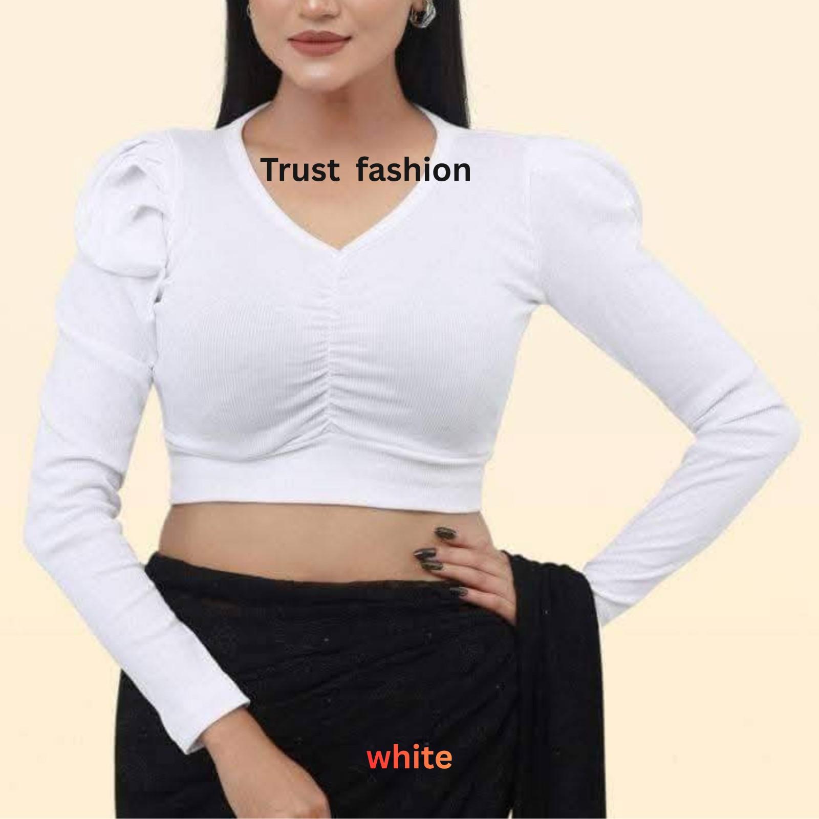 ফুল হাতা ফুল ক্রপ টপ ব্লাউজ