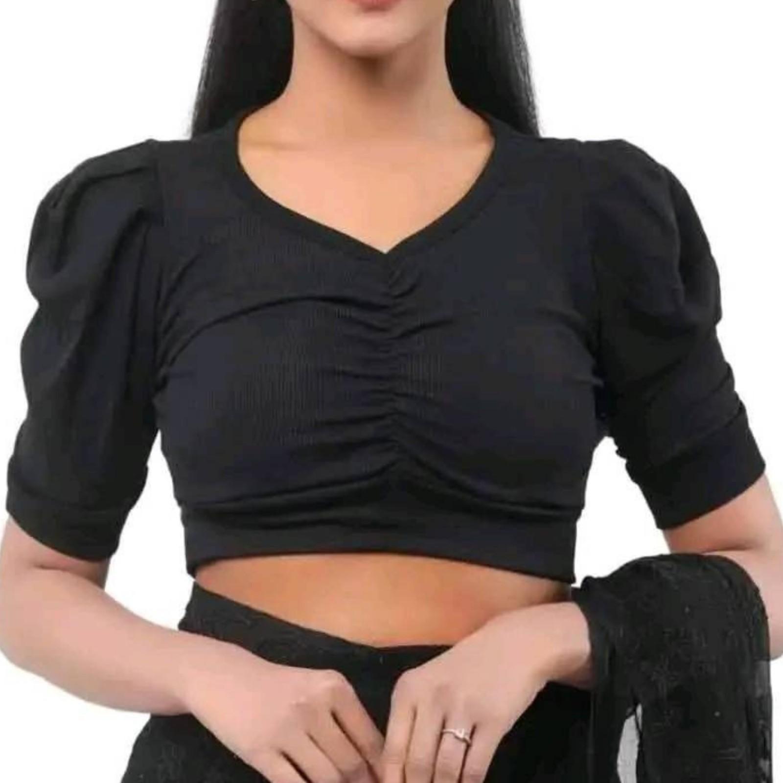 হাফ হাতা হাফ ক্রপ টপ ব্লাউজ