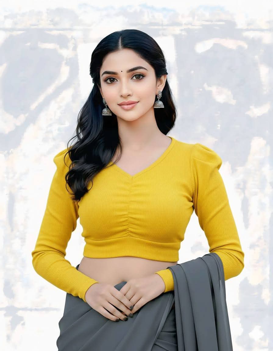 ফুল হাতা ফুল ক্রপ টপ ব্লাউজ